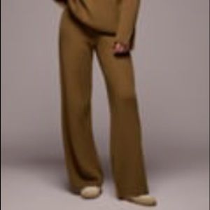 Zara long knit pants in ocher